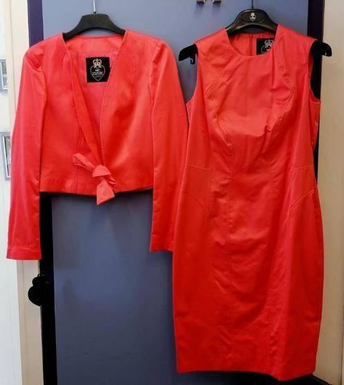 Mc Couture Light by Monique Collignon koraal rood jurk 38295, Kleding | Dames, Jurken, Zo goed als nieuw, Maat 36 (S), Rood, Boven de knie