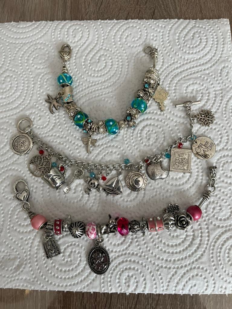 Drie vintage armbanden., Ophalen of Verzenden, Zo goed als nieuw, Zilver