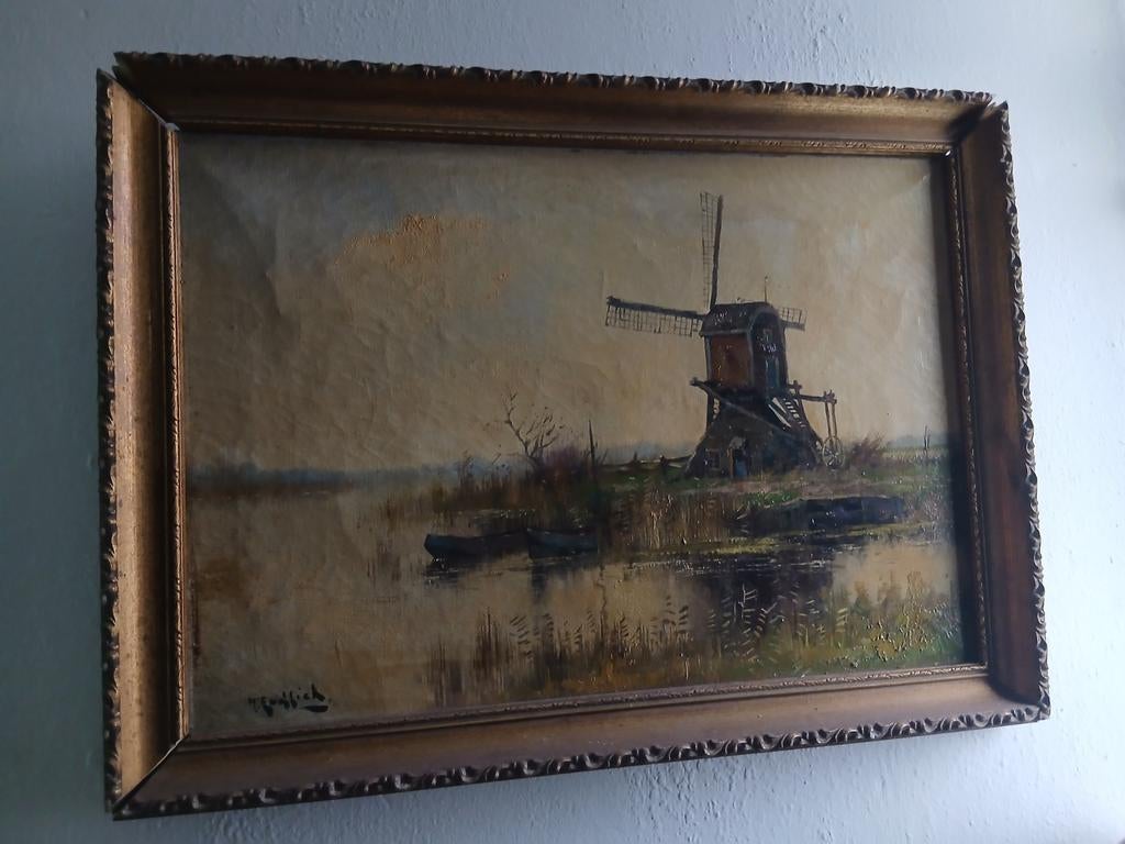 Antiek schilderij H. Endlich (Simon Knikker)