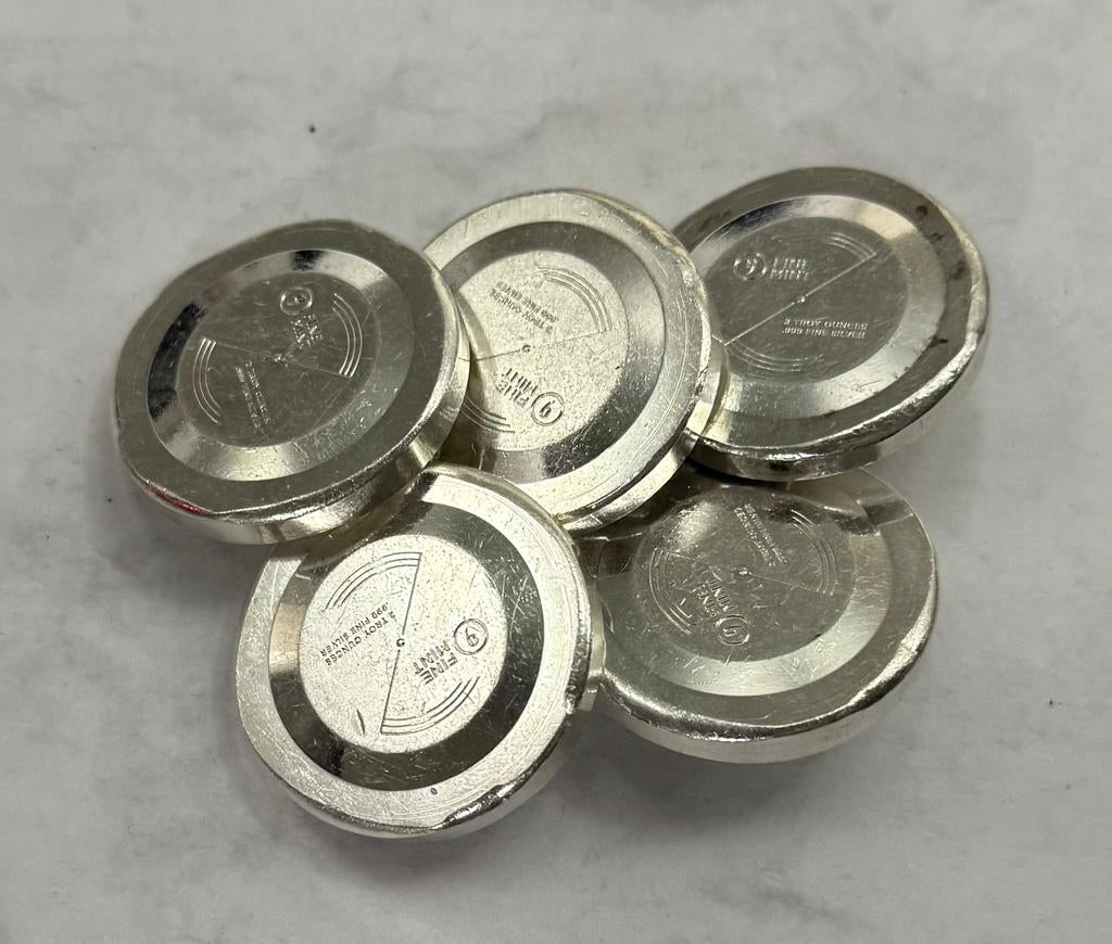 5x 2oz zilver 9fine mint - shuttles 999 zilver, Postzegels en Munten, Edelmetalen en Baren, Ophalen of Verzenden, Zilver