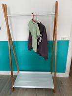 Houten kledingrek met witte stang en plank, Kleding | Dames, Kledingrekken, Ophalen, Zo goed als nieuw