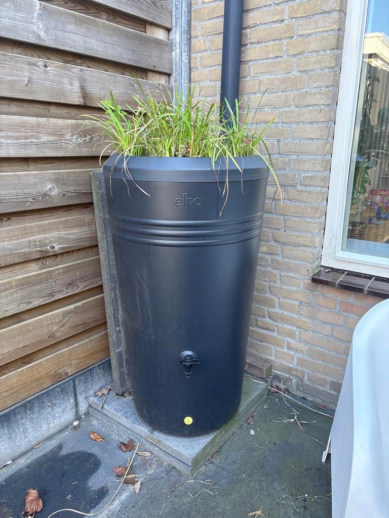 Elho Regenton met kraantje - Donkergrijs, Ophalen, Kunststof, Gebruikt, Met kraantje