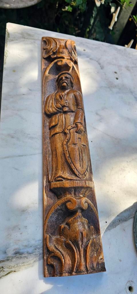 Antiek eiken paneeltje, Antiek en Kunst, Curiosa en Brocante, Ophalen of Verzenden