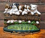 Deurstopper gietijzer vintage schattig geschilderde pups , Ophalen, Gebruikt, Binnen