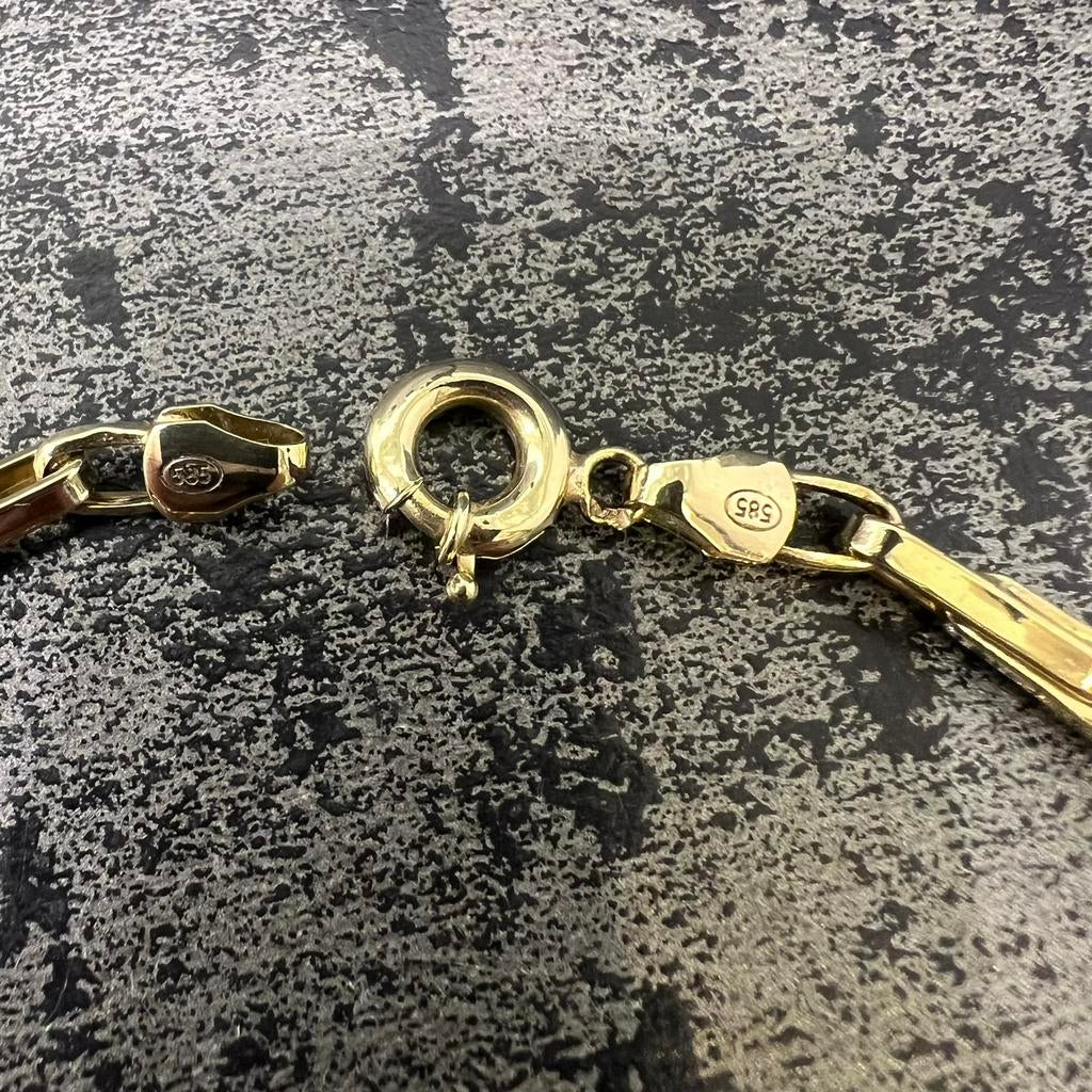 14k gouden armband monte carlo schakel, Ophalen of Verzenden, Nieuw, Goud