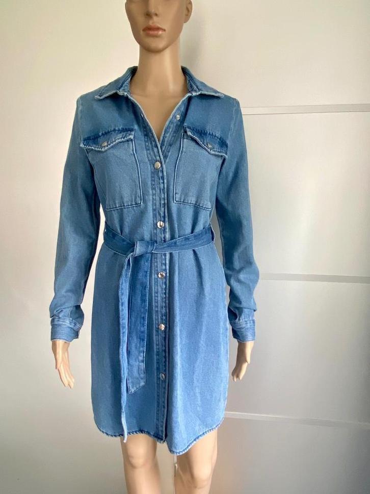 i662 spijkerjurk jurk maat 36=S jeans lang jasje blazer, Kleding | Dames, Jurken, Zo goed als nieuw, Maat 36 (S), Blauw, Boven de knie