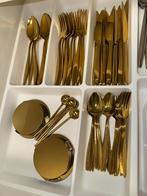 Bestekset goud, Huis en Inrichting, Keuken | Bestek, Ophalen of Verzenden, Zo goed als nieuw, Rvs of Chroom, Vaatwasserbestendig
