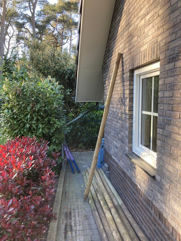 mooie partij zo goed als nieuwe boompalen., Tuin en Terras, Palen, Balken en Planken, Ophalen, Zo goed als nieuw, 250 cm of meer