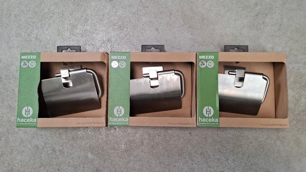 3x Haceka toiletrolhouder, Doe-het-zelf en Verbouw, Sanitair, Ophalen of Verzenden, Nieuw, Rvs, Toilet