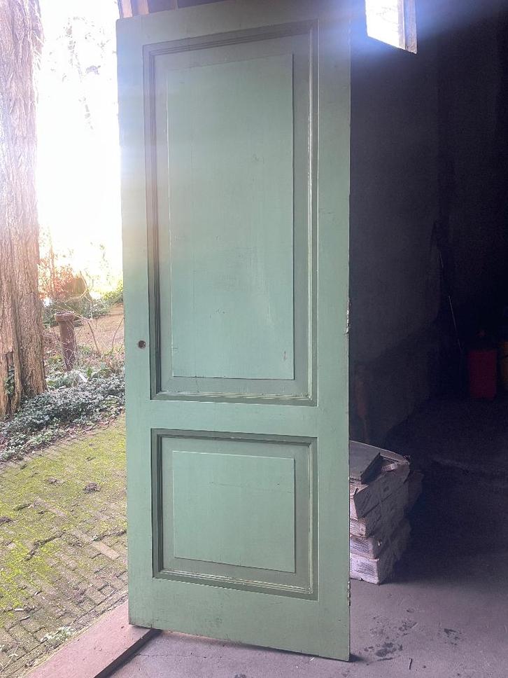 Paneeldeuren en 1 gekleurd glas in looddeur, Doe-het-zelf en Verbouw, Deuren en Horren, Gebruikt, Binnendeur, 200 tot 215 cm, Minder dan 80 cm