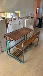 Antiek schoolbankje - Vintage blikvanger, Antiek en Kunst, Ophalen