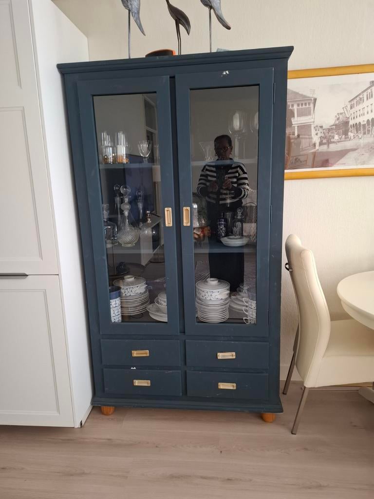 Vitrinekast., Ophalen, Gebruikt, 50 tot 100 cm, 150 tot 200 cm