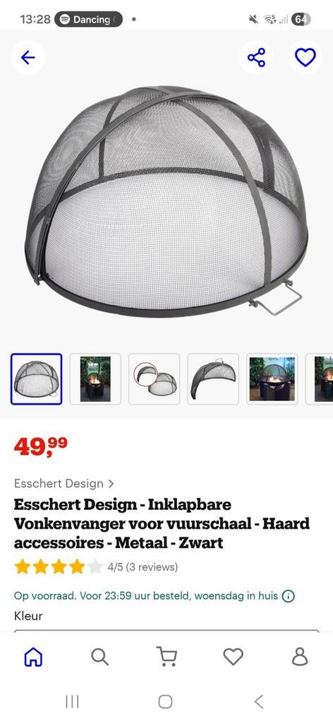 Vonkenvanger vuurkorf schaal, Ophalen of Verzenden, Nieuw