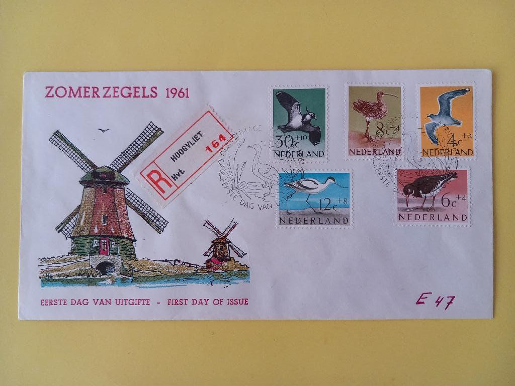 1961 Zomerzegels FDC E47 met open klep e1, Postzegels en Munten, Verzenden, Beschreven, Nederland