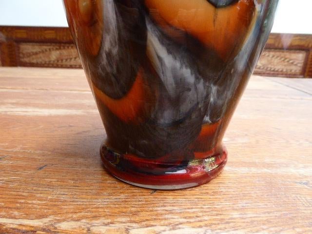 Vintage opaline vaas, gemeleerd, 30 cm., Ophalen of Verzenden