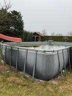 zwembad (INTEX) met waterglijbaan, pomp en zwembad trapje, 120 cm of meer, 300 cm of meer, Ophalen of Verzenden, Zo goed als nieuw