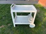 Gratis af te halen: Witte kunststof serveerwagen / bijzettaf, Tuin en Terras, Ophalen, Gebruikt