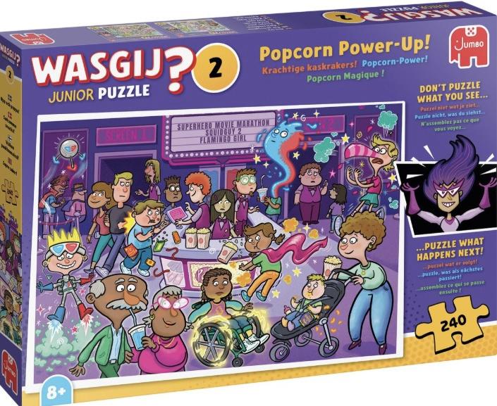 Wasgij JUNIOR 2 - Krachtige Kaskrakers! - 240 st. (NIEUW), Ophalen of Verzenden, Minder dan 500 stukjes, Nieuw, Legpuzzel