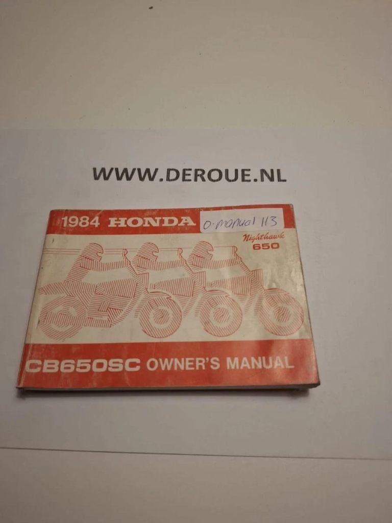 113 0WNERS MANUAL HONDA CB650 SC NIGHTHAWK 1984  USED, Motoren, Handleidingen en Instructieboekjes, Ophalen of Verzenden, Honda