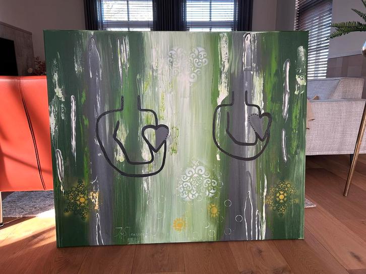 Schilderij Jessie’s artwork, Antiek en Kunst, Kunst | Schilderijen | Abstract, Ophalen