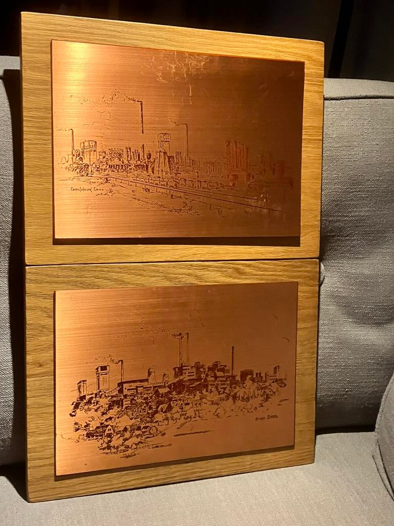 Vintage afbeeldingen gravure staatsmijn emma staatsmijnen, Ophalen of Verzenden