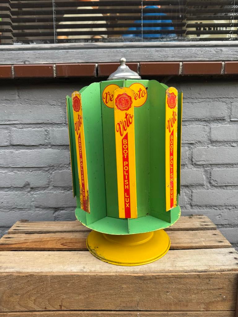 Vintage Veto Boot Polish Reclame Display, Ophalen of Verzenden, Gebruikt, Reclamebord
