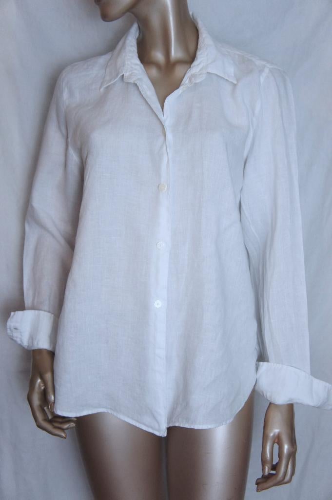 MASSIMO DUTTI blouse maat 42 LINNEN, Ophalen of Verzenden, Zo goed als nieuw, Maat 42/44 (L), Wit
