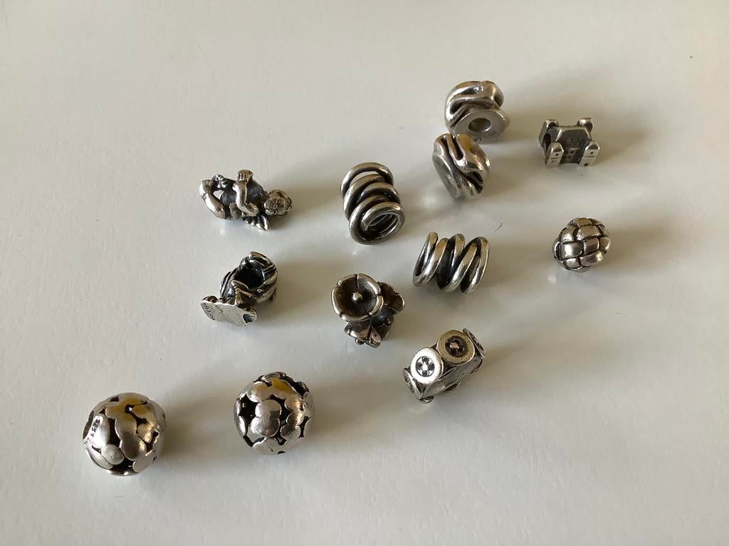 Trollbeads zilver, diverse beads ook retired., Ophalen of Verzenden, Zo goed als nieuw, Zilver, Trollbeads