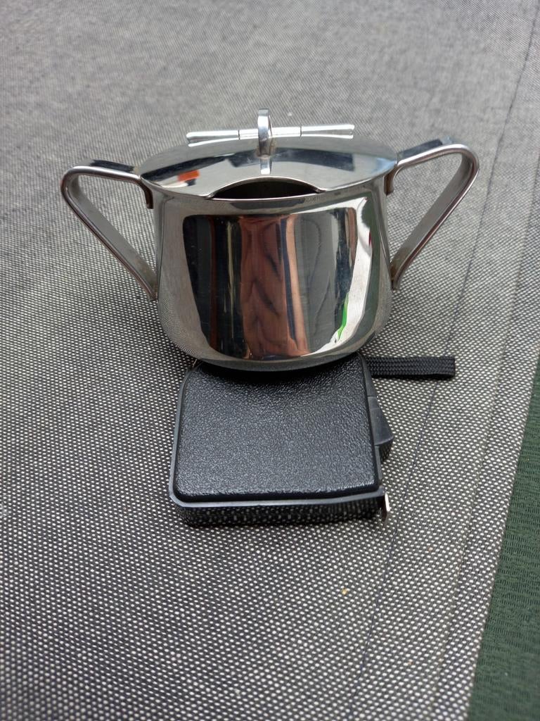 Vintage roestvrij stalen suikerpot van Alessi, 70er jaren., Ophalen of Verzenden