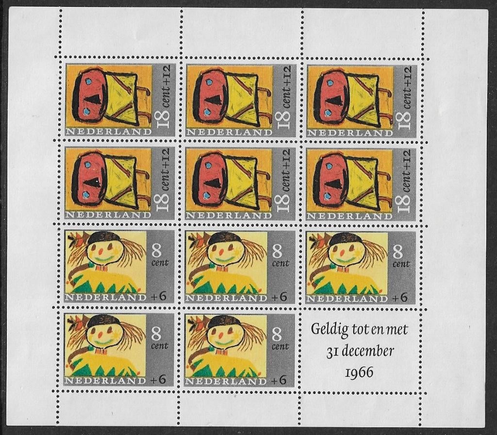 4.nederland nvph 854 Blokje Kinderzegels cw 20.00, Postzegels en Munten, Postzegels | Nederland, Ophalen of Verzenden, Na 1940