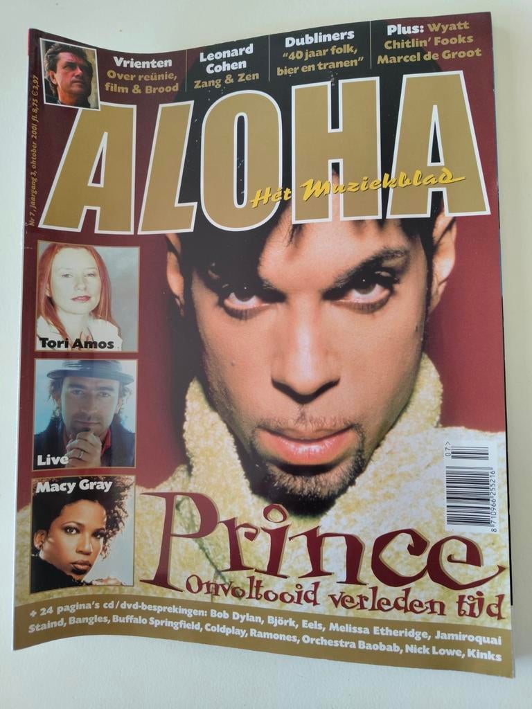 Aloha Muziekblad - Prince, Macy Gray, Tori Amos (okt 2001), Ophalen of Verzenden, Gelezen, Muziek, Film of Tv