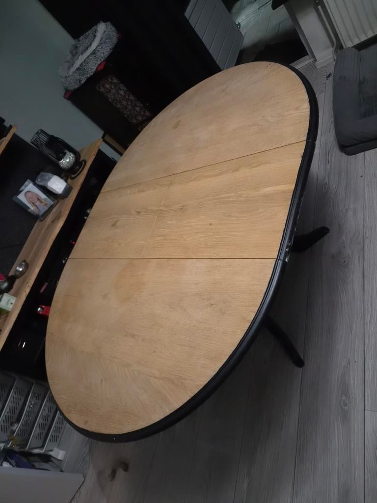 Xxl uitschuifbare eike bol poot tafel landelijke style, Huis en Inrichting, Tafels | Eettafels, Gebruikt, Landelijk brokant, Ophalen of Verzenden