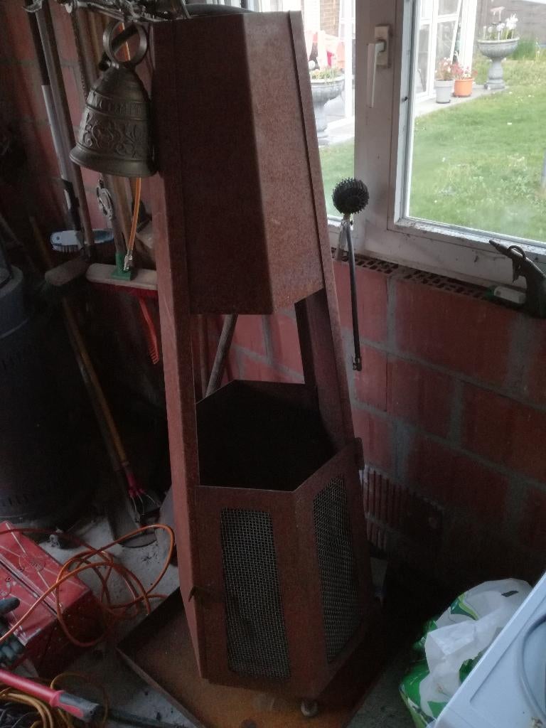 Vuurkorf/tuinhaard. Groot.Cortenstaal 3mm, verrijdbaar., Tuin en Terras, Vuurkorven, Ophalen, Gebruikt, Vuurkorf