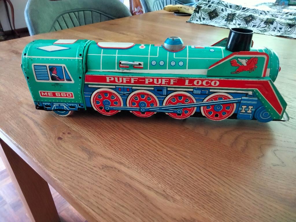 VINTAGE BLIKKEN STOOMLOCOMOTIEF, Verzamelen, Spoorwegen en Tramwegen, Ophalen of Verzenden, Gebruikt, Trein, Overige typen