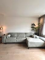 Leren nubuck hoekbank antraciet grijs hk living, Ophalen, Gebruikt, Hoekbank, Vierpersoons of meer