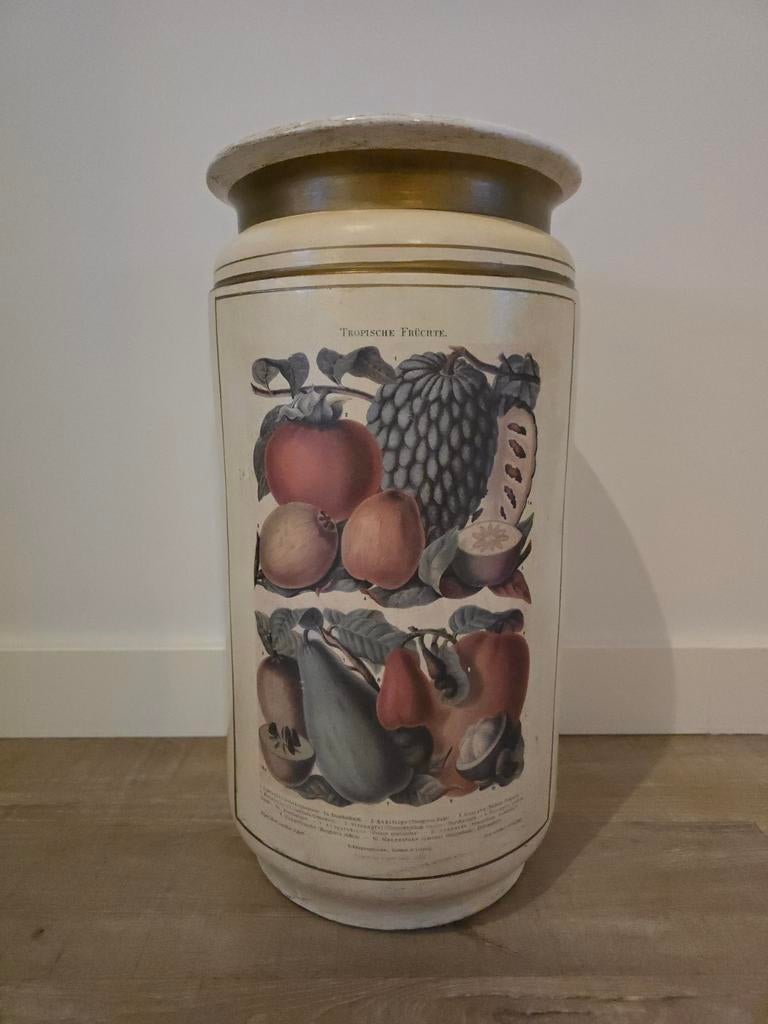 Grote extreem zeldzame Duitse vaas 1895 met afb. Fruit €89!, Antiek en Kunst, Antiek | Vazen, Ophalen of Verzenden