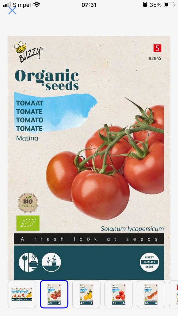 Bio tros tomaten plant matina, Ophalen