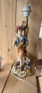 Vintage Porseleinen Tafellamp Jongen met Hond bassano, Antiek en Kunst, Ophalen
