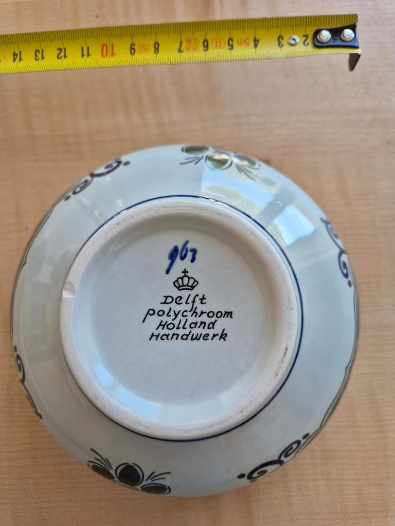 Delfts Polychroom Handwerk Schaal - Bloemmotief, Ophalen of Verzenden