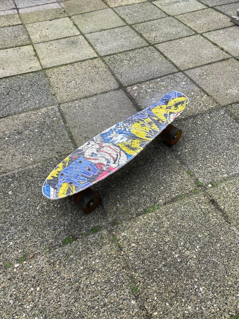 Skateboard met kleurrijke print, Ophalen of Verzenden, Gebruikt, Skateboard