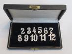 Art Deco zilveren set met tafelnummers in etui., Antiek en Kunst, Ophalen of Verzenden