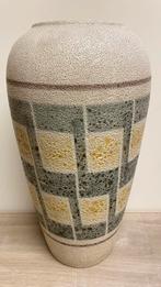 West Germany Vintage Vaas - Geblokt, Overige materialen, Gebruikt, Geel, Ophalen of Verzenden