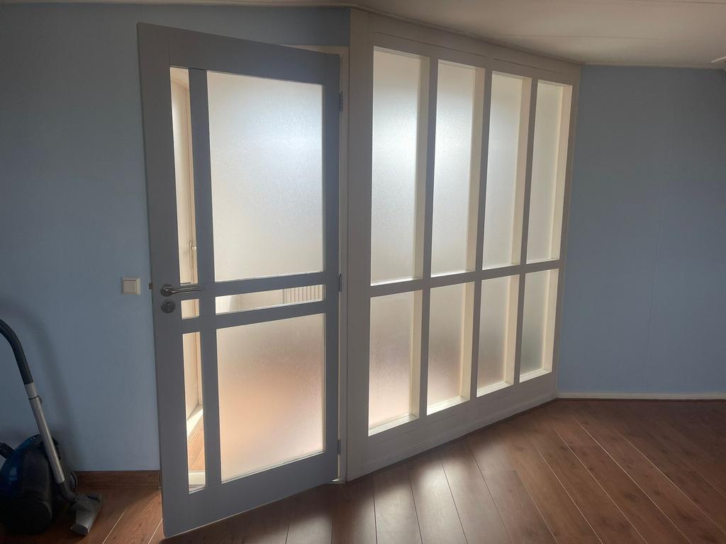 Glazen kantoorwanden- Kantoorwanden of dubbele deuren, Raamkozijn, Aluminium, Zo goed als nieuw, Ophalen