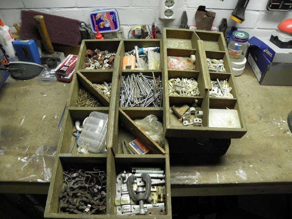 2 Houten Gereedschapkisten, Ophalen of Verzenden, Gebruikt