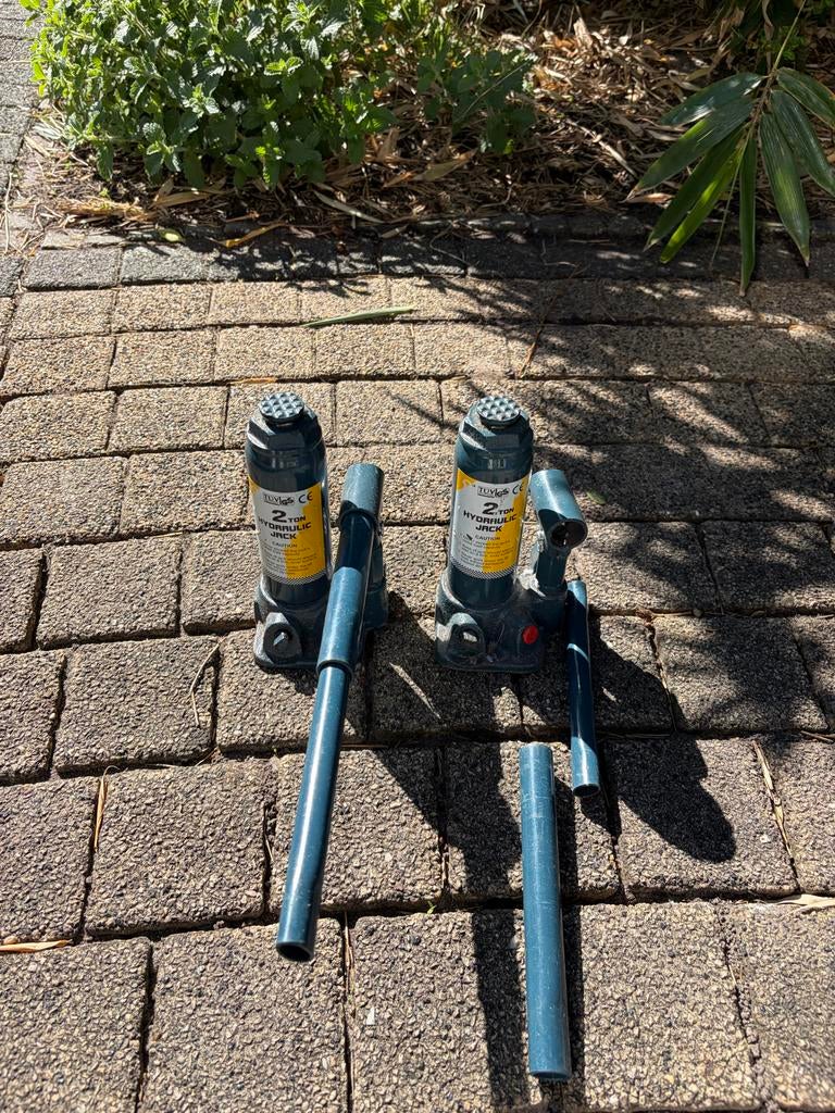 Set van 2 Potkrikken - 2 Ton Hydraulische Krikken, Ophalen, Gebruikt, Hydraulisch, Potkrik