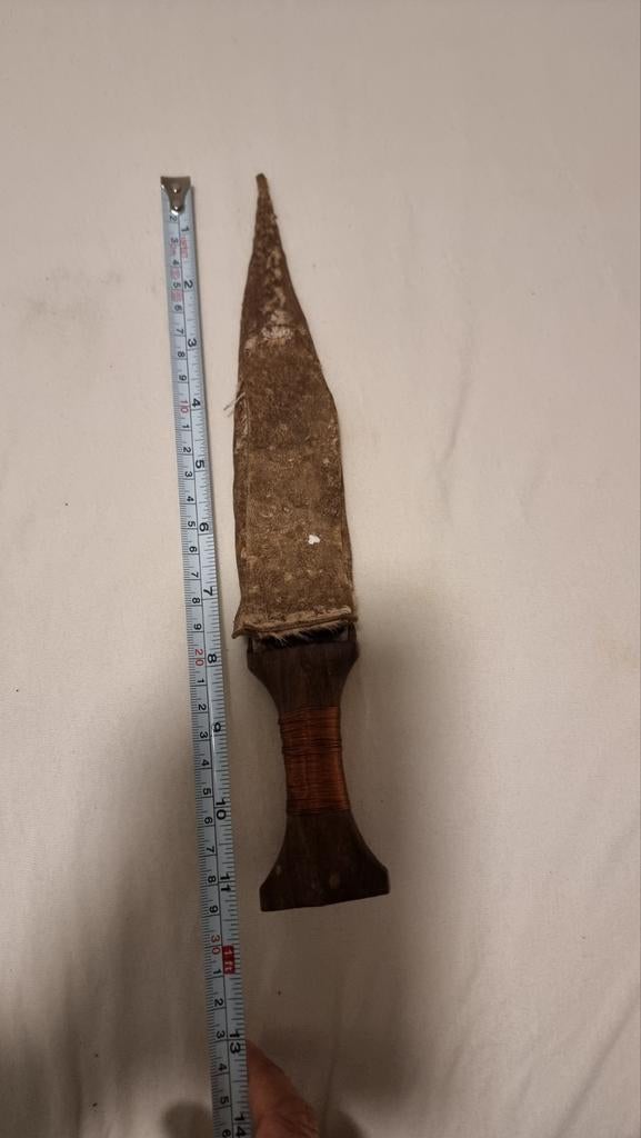 Vintage Ethiopische Dolk met Houten Handvat en Schede, Ophalen of Verzenden