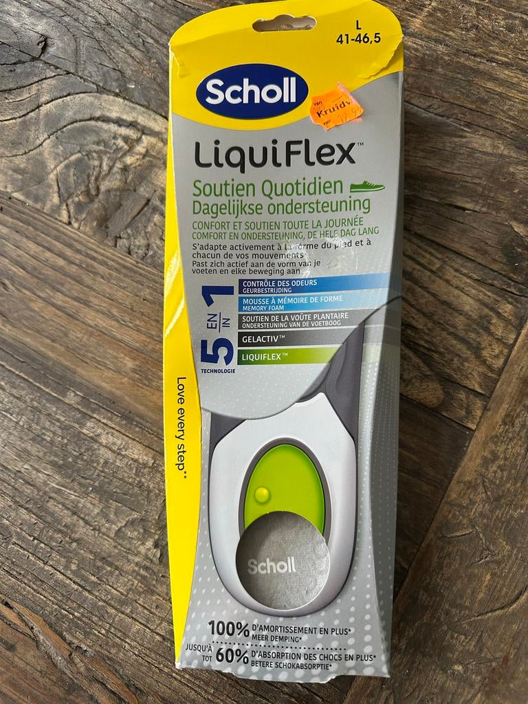 Scholl LiquiFlex Dagelijkse Ondersteuning Inlegzolen L, Ophalen of Verzenden, Nieuw, Gehele gezicht, Overige typen