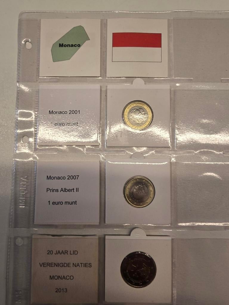 Euromunten Monaco - 1 euro 2001 en 2007 Prins Albert II, Ophalen of Verzenden, Monaco, 1 euro, Losse munt