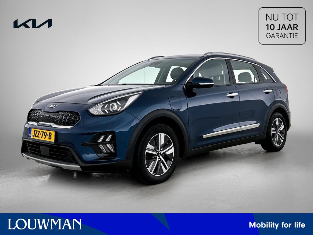 Kia Niro 1.6 GDi PHEV DynamicPlusLine | Trekhaak | Automaat, Auto's, Kia, 12 maanden, Gebruikt, Blauw, Leder en Stof