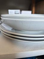 Servies: Borden, kommen en schalen - Wit met grijs/zwart, Ophalen, Gebruikt, Keramiek, Bord(en)